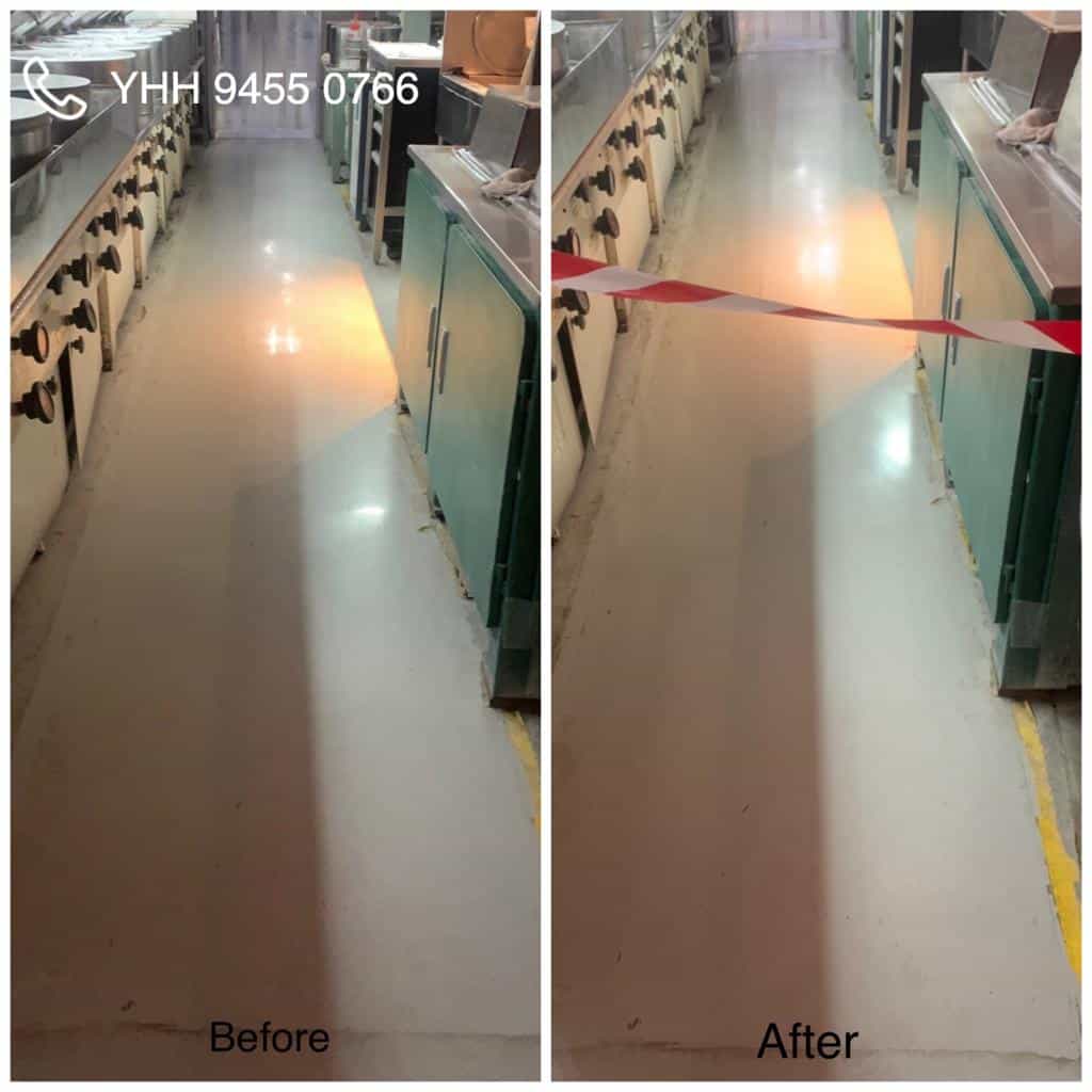 Anti slip epoxy paint floor treatment